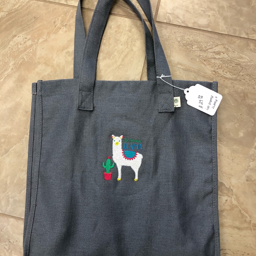 Hemp Tote Bag with Embroidery